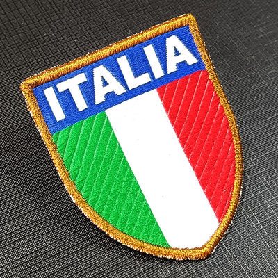 Vibrant Tri-Color  Shield Embroidered Patch (Iron-On, 3" Polyester Badge)