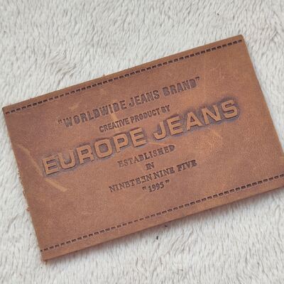 Wholesale Custom Real Leather Patches Brand Logo PU Leather Debossed Logo for Garment