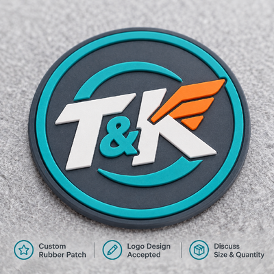 Raised 3D Design Washable Eco-Friendly PVC Logo Patch and Silicone Badge for Sportswear and Gym Apparel